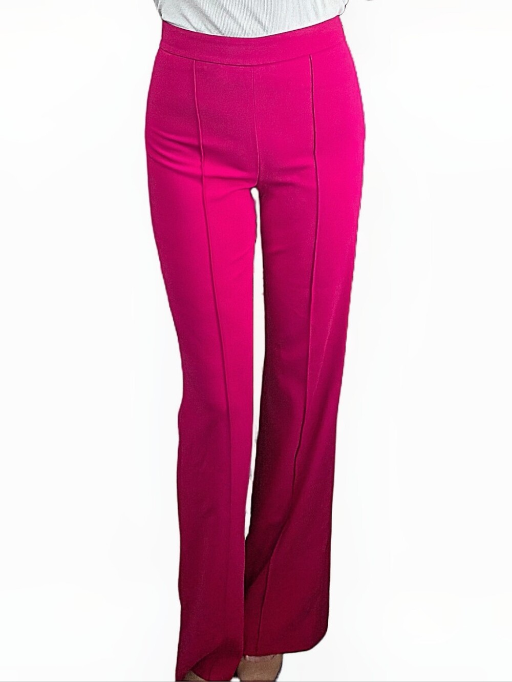 NWT. ALICE & OLIVIA Dylan High Rise Pant In Raspberry - Picture 5 of 12